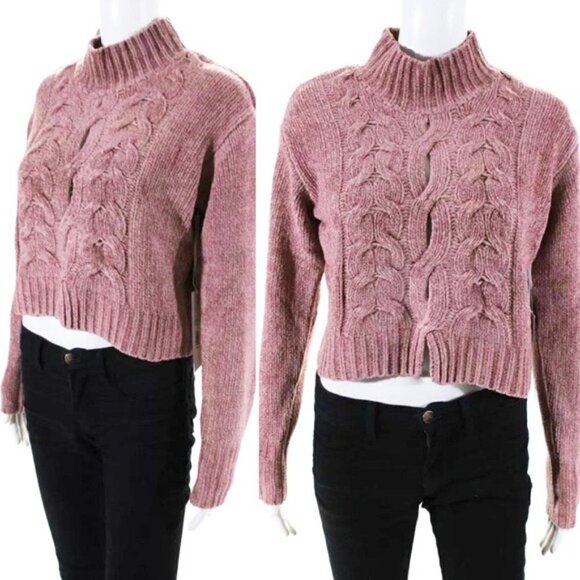 Cushnie sweater NWT Mock Turtle Neck Sweater Woodrose Pink S new - Picture 4 of 14